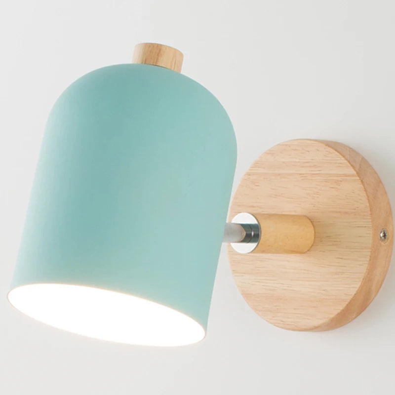 applique murale nordique en fer et bois design moderne