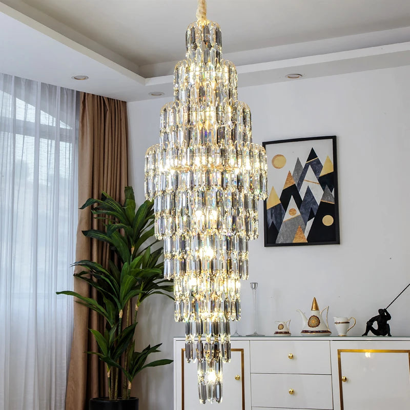 Crystal chandelier for staircases and hotel lobbies - vue 5 sur 25
