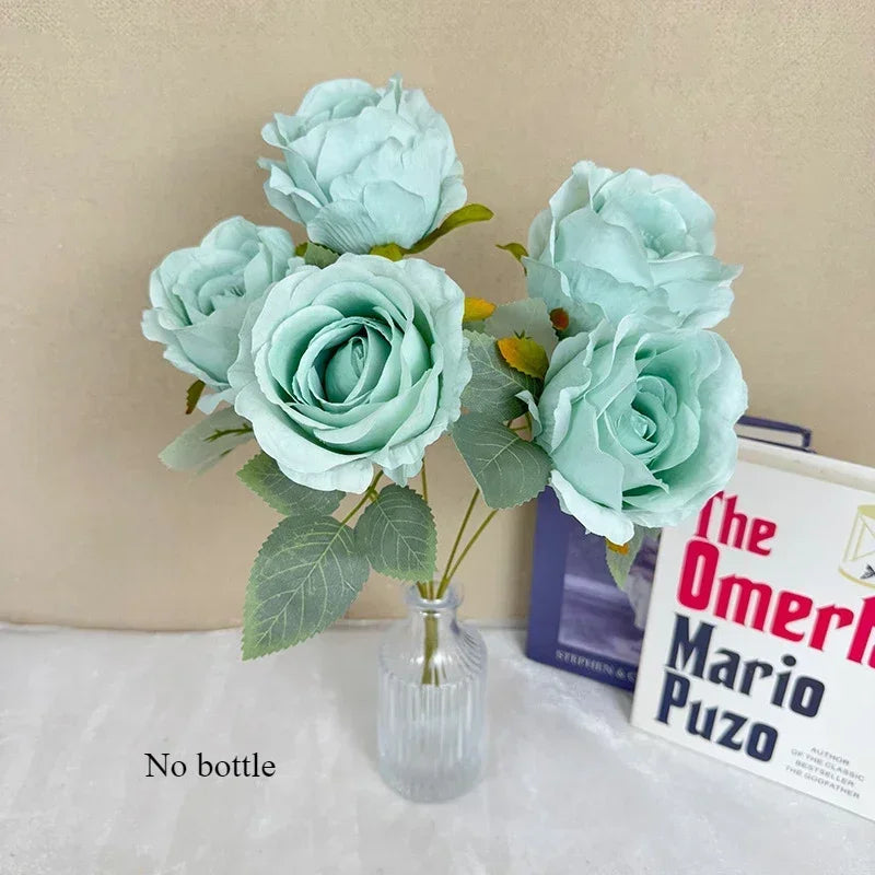 Elegant artificial silk rose bouquet for bride and home decoration - vue 16 sur 16