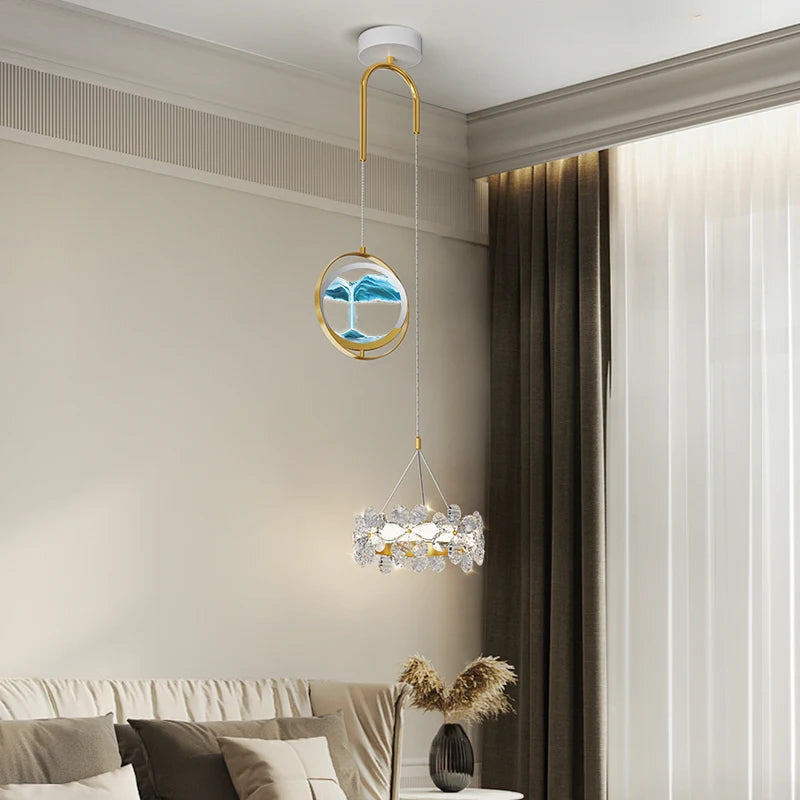 Creative double head Nordic style quicksand chandelier - vue 5 sur 10
