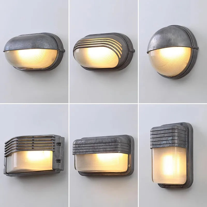 Retro industrial outdoor E27 wall light