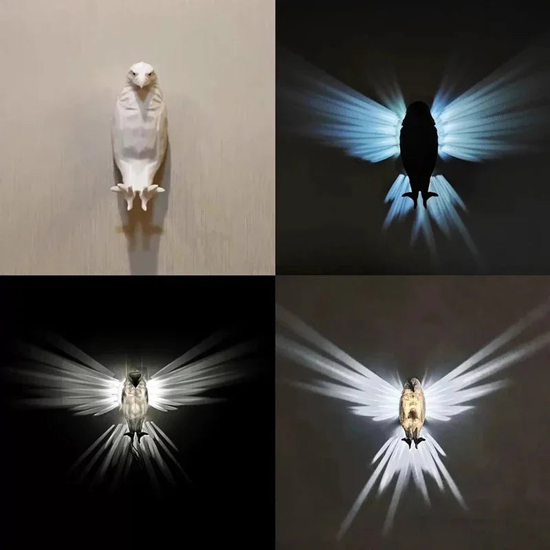 Creative LED wall light owl eagle decorative lamp for home - vue 6 sur 13