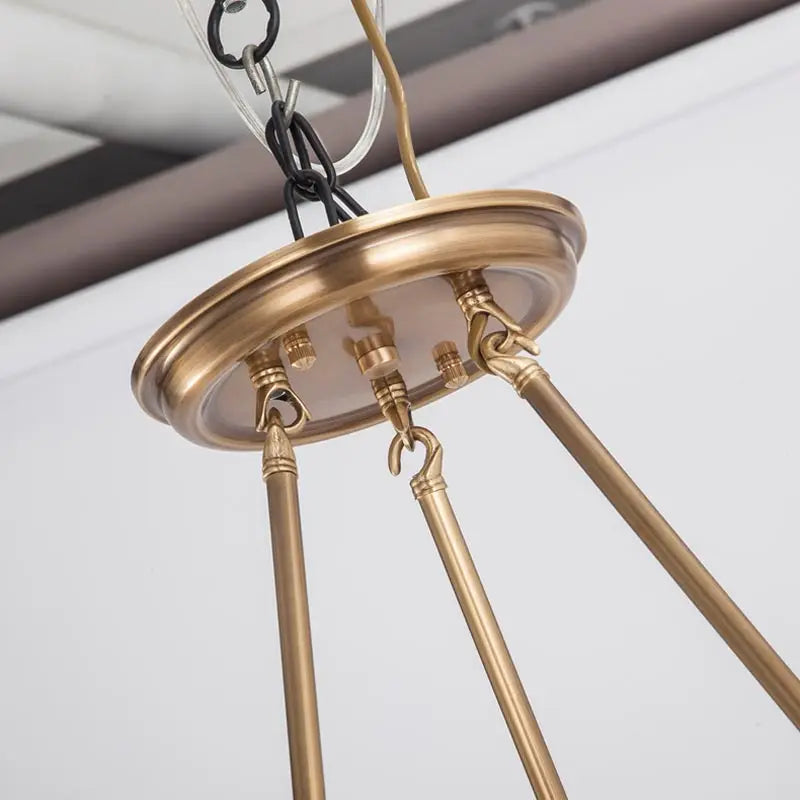 Modern chandelier in real copper and bronze - vue 3 sur 5