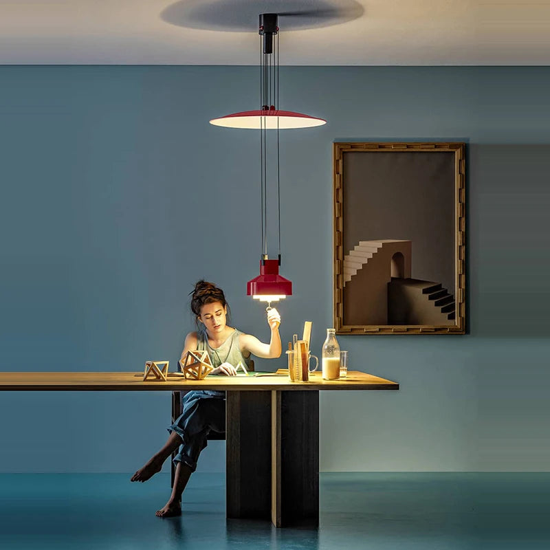 Minimalist flexible aluminium LED chandelier for interior decoration - vue 3 sur 14
