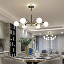 Modern glass chandelier with sparkling crystals for elegant lighting