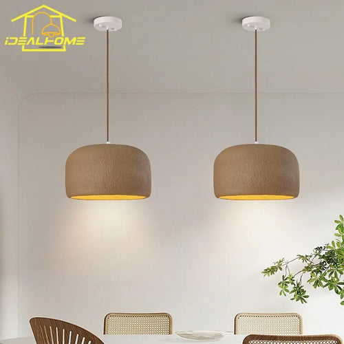 Minimalist Japanese wabi-sabi pendant light for modern spaces - vue 3 sur 14