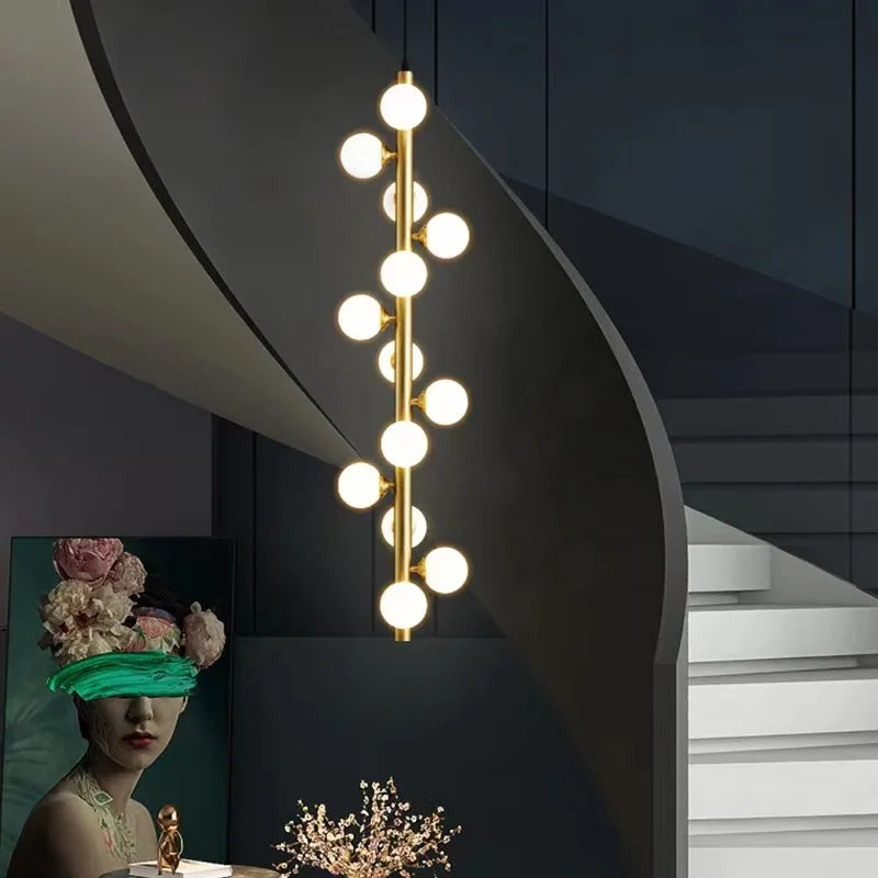Nordic brass pendant light with adjustable cord