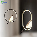 Nordic creative magpie LED pendant light for study, bedroom or bedside