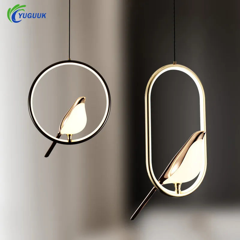 Nordic creative magpie LED pendant light for study, bedroom or bedside