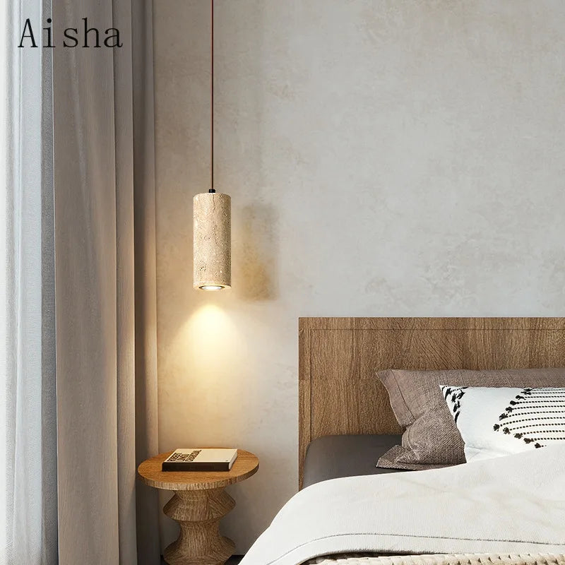 Nordic wabi-sabi stone pendant light for indoor lighting