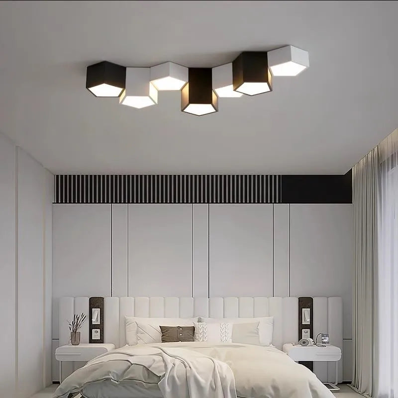 Modern ceiling light with LED for office and study - vue 2 sur 12