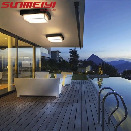 Modern waterproof outdoor ceiling light for garden and balcony - vue 4 sur 8