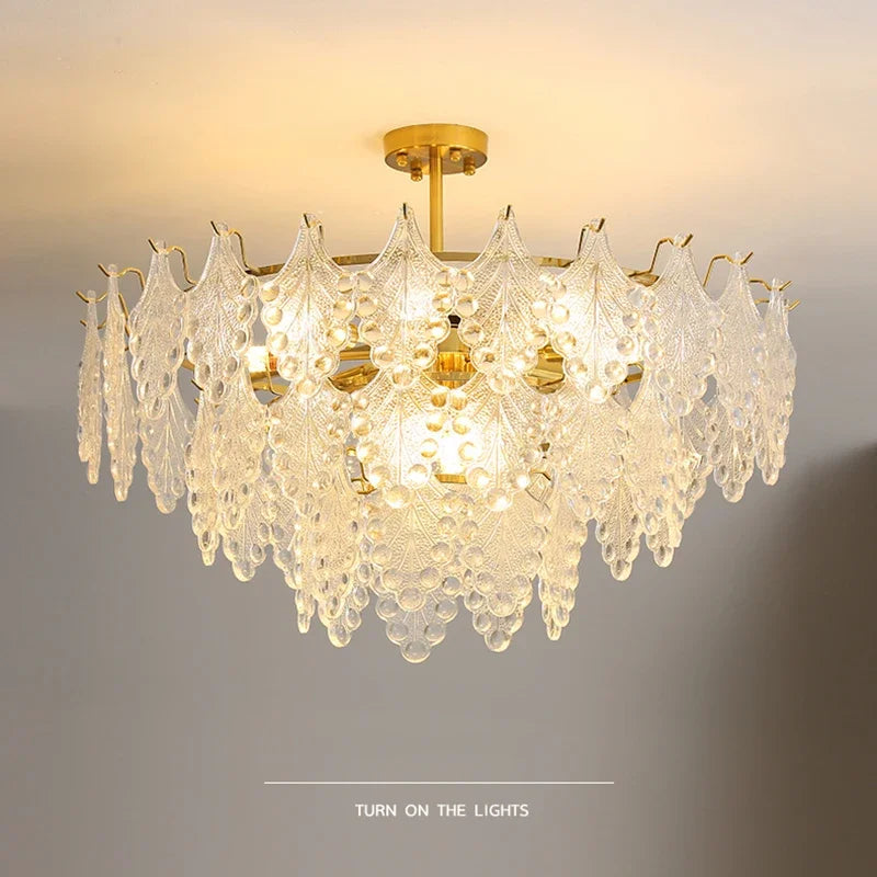Luxury glass chandelier for romantic interior décor
