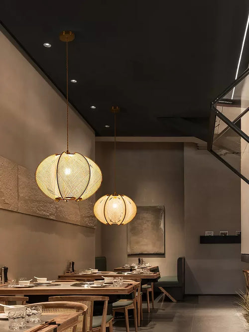 Hemp rope and wood chandelier for indoor decor - vue 6 sur 9