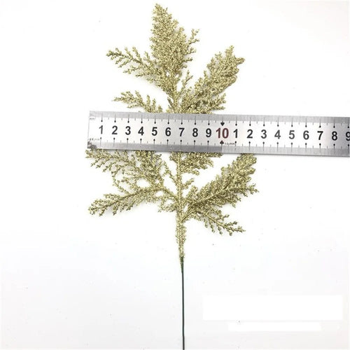 Christmas pine leaves glitter for DIY wreath and tree decoration - vue 5 sur 17