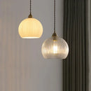 Retro glass and copper chandelier for interior decoration