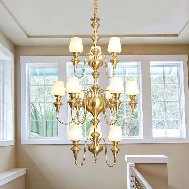 black copper led chandelier for elegant hotel decoration