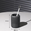 modern bathroom accessory set made of sand and gravel