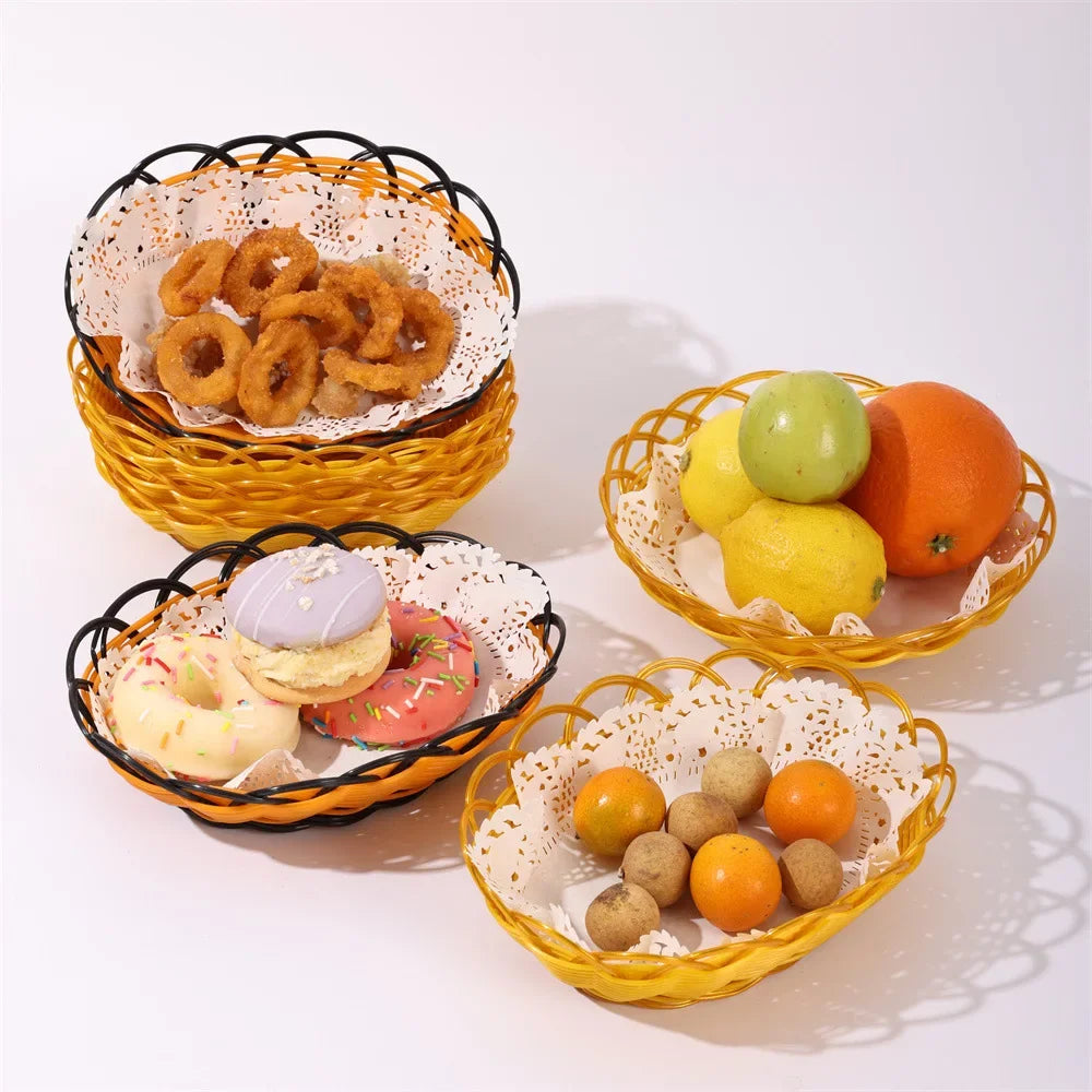 Woven rattan basket for fruits and food at home - vue 3 sur 10