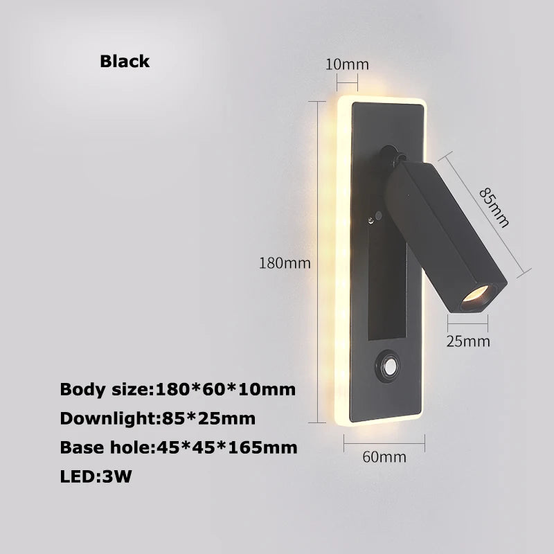 Rotating led wall light with switch for reading - vue 14 sur 23