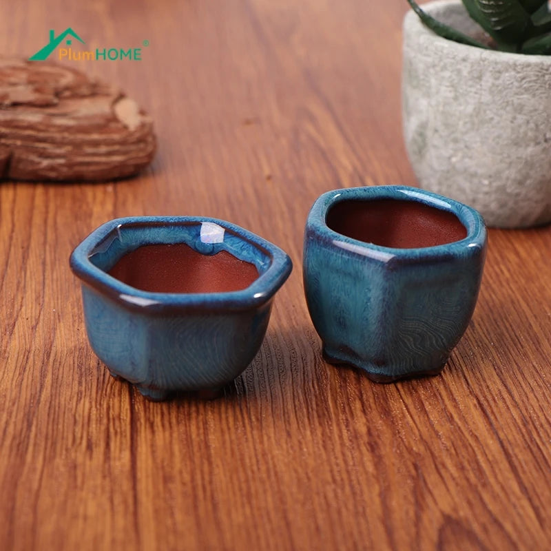 mini ceramic bonsai pots for succulents handmade