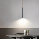 Minimalist luxury natural marble cylindrical LED chandelier