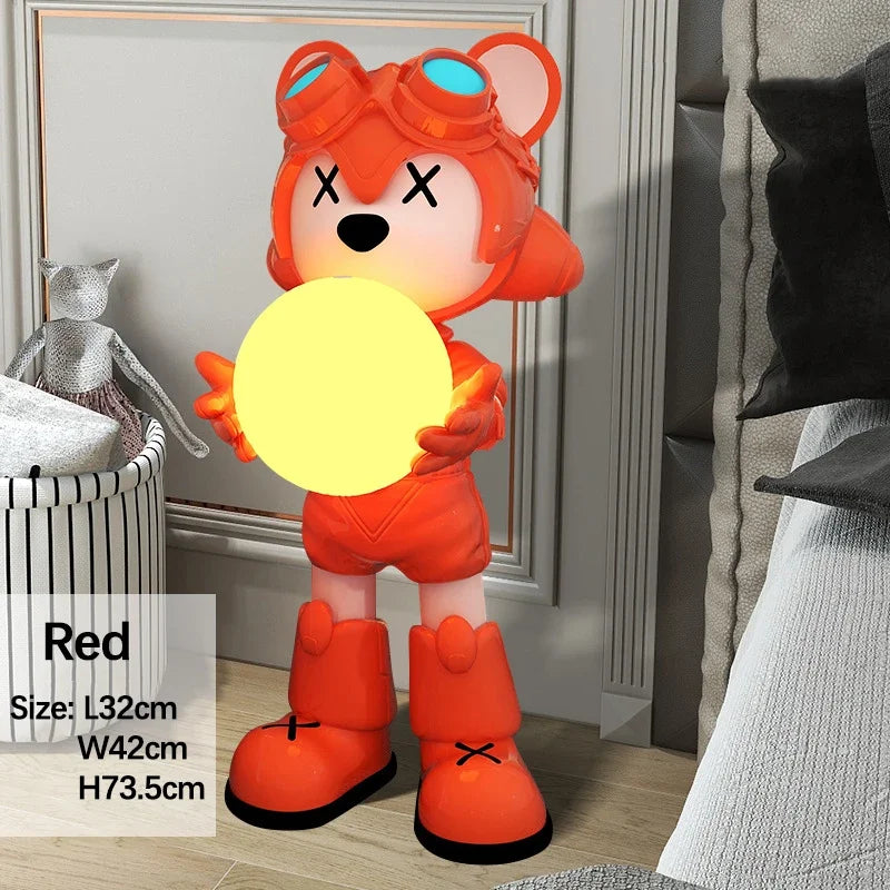 Decorative interstellar bear LED floor lamp for children - vue 9 sur 10