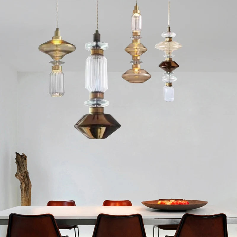 Italian designer glass pendant light for elegant interiors