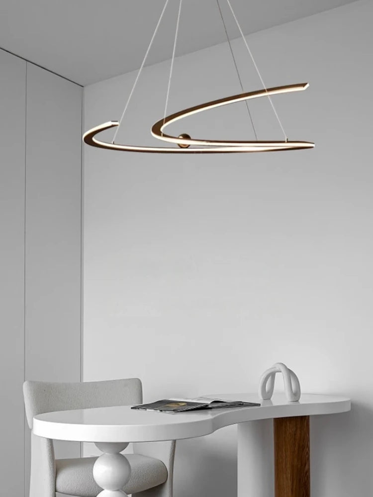 Minimalist circular ring pendant light in modern Nordic design - vue 3 sur 9