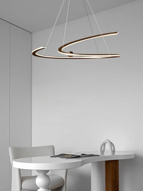 Italian minimalist pendant light with elegant circular LED - vue 3 sur 9