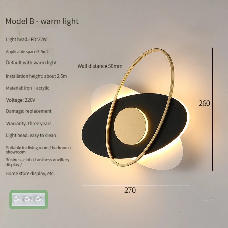 Modern LED wall light for hotel and home lighting - vue 12 sur 12