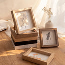 Wooden photo frame for wall and desk decoration