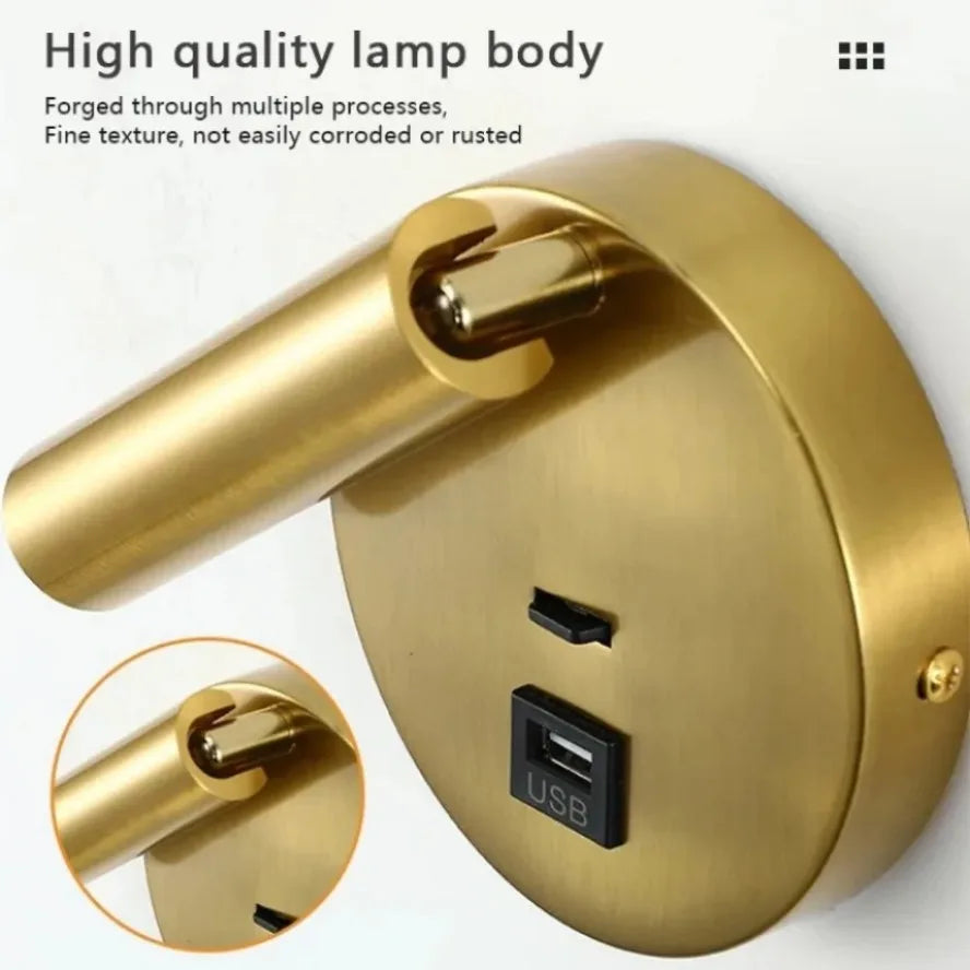 Foldable LED wall light with rotatable adjustment modern design