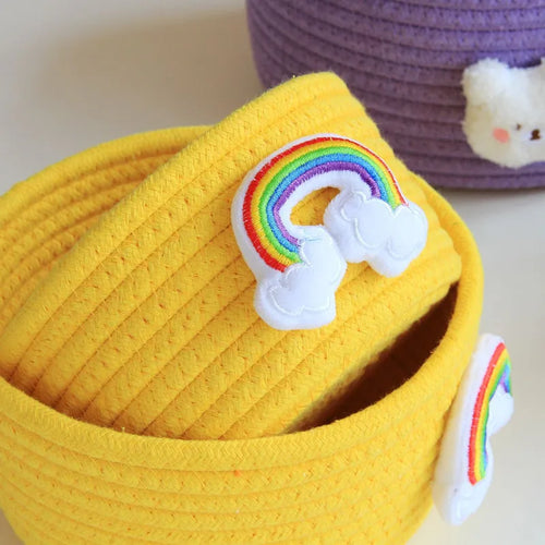 woven animal storage basket for toys and miscellaneous items - vue 7 sur 21