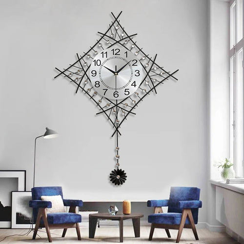 unique metal european design pendulum wall clock