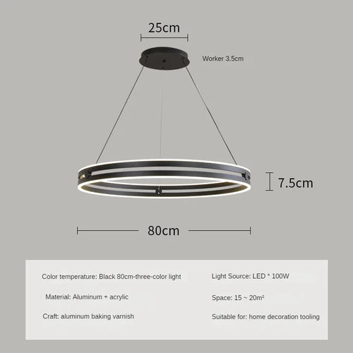 Modern circular chandelier for creative and elegant interior decor - vue 14 sur 15