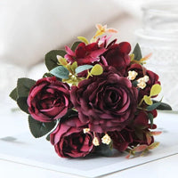 Pink silk peony bouquet for interior decoration