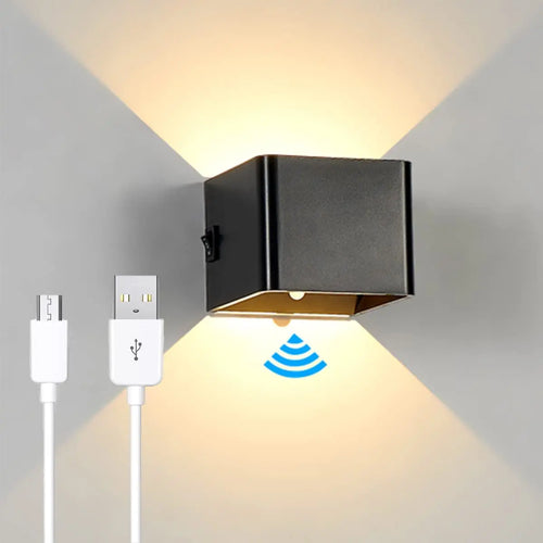 Rechargeable cordless led wall light with motion sensor and USB - vue 11 sur 10