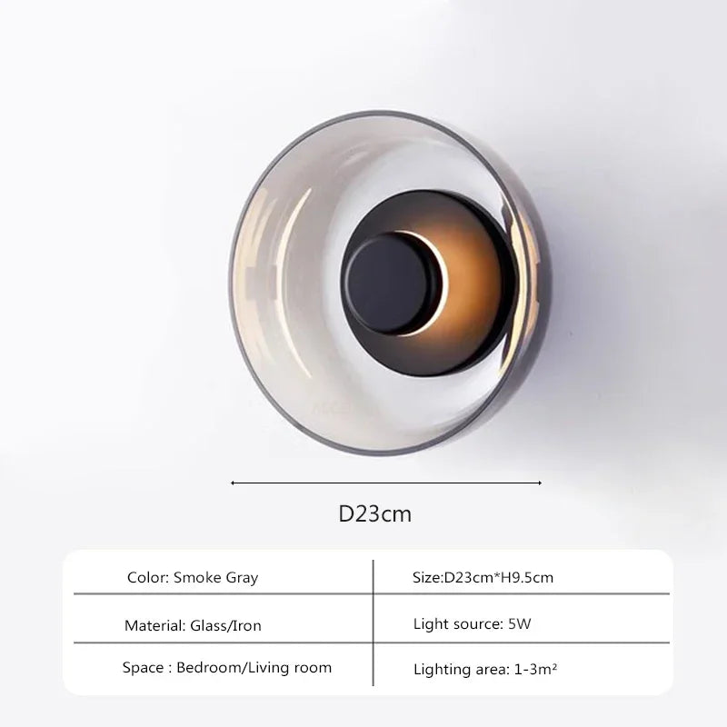 Modern glass LED wall light for Nordic interior decoration
