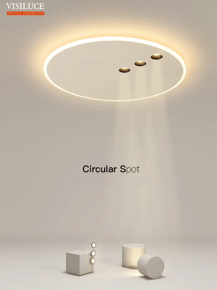 Minimalist round dimmable LED ceiling light for indoor use