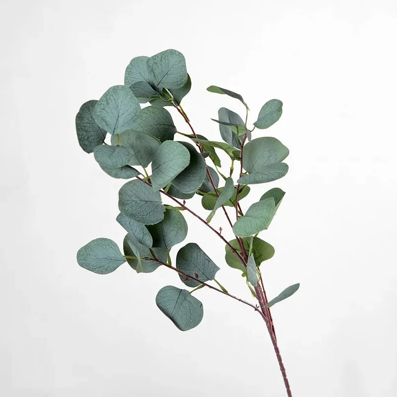 Artificial eucalyptus plants with long stems for autumn decoration
