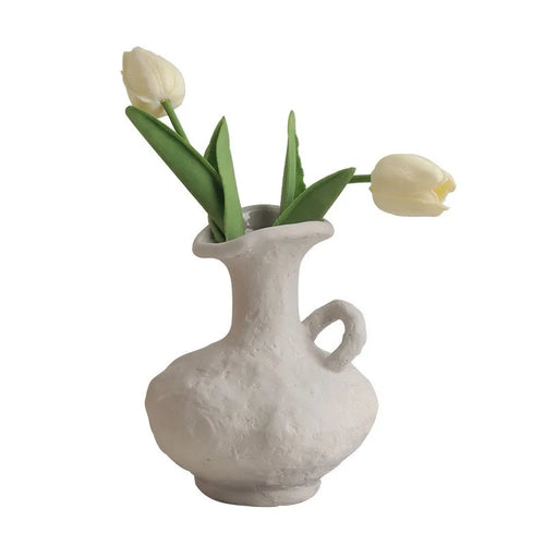 Hydroponics Nordic Style Simple Flower Pot, Ceramic White Vases, Table Accessories, Bathroom Aesthetic Room Decoration - vue 6 sur 15