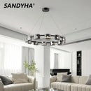 Sandyha modern minimalist glass shade LED pendant chandelier