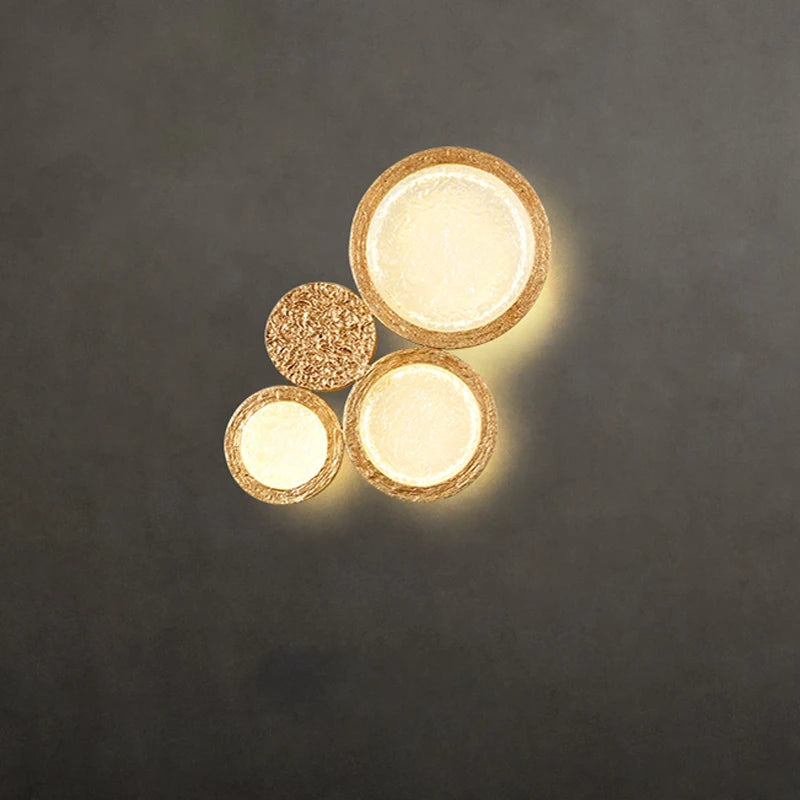 LED copper magic mirror wall light for exterior decor
