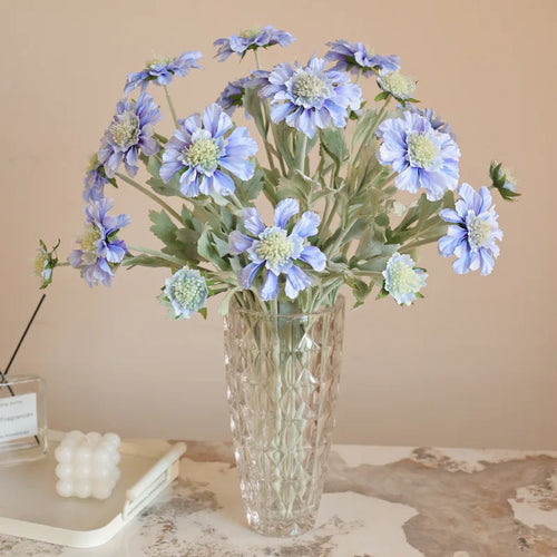 Artificial flocked chrysanthemum silk floral decoration - vue 4 sur 9