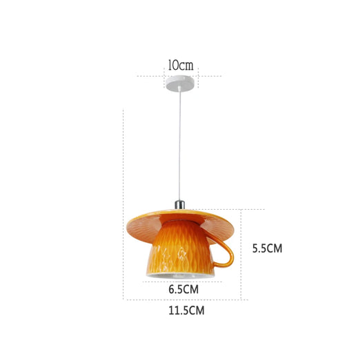Modern ceramic LED teapot pendant light for kitchen - vue 13 sur 30