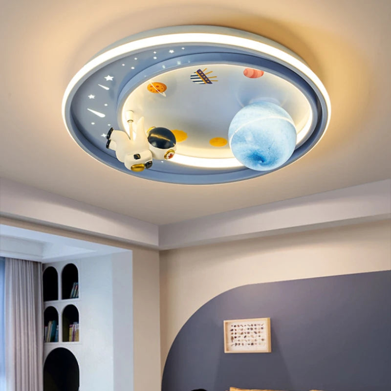 Children's ceiling light with astronaut and cute unicorn design
