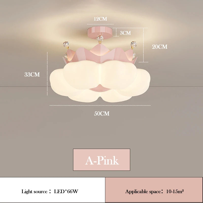 Romantic cloud-shaped ceiling light for children's room - vue 11 sur 12