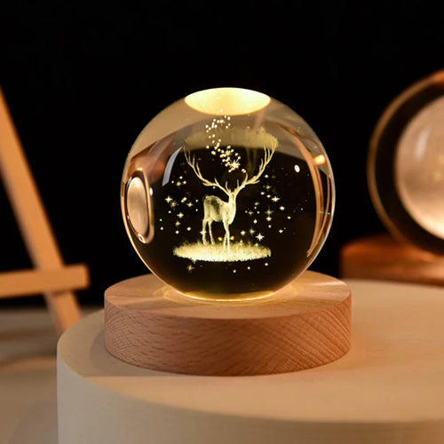 3D crystal ball solar system engraved decorative gift - vue 12 sur 32