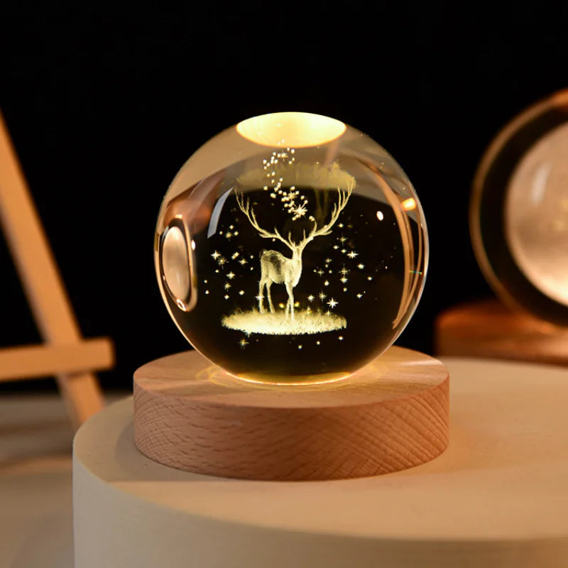 3D crystal ball solar system engraved decorative gift - vue 11 sur 32